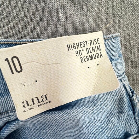 NEW! a.n.a a new approach Denim Bermuda Shorts High Rise Sz 10 Cut Offs MSRP $44 - Picture 2 of 10